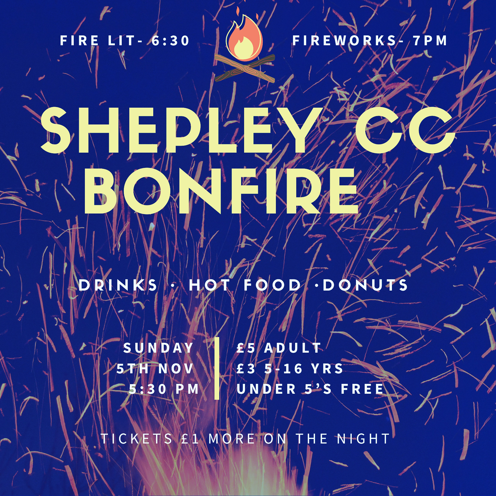 Shepley Cricket Club Bonfire & Fireworks display