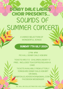 Summer Choir Concert Denby Dale ladies choir Poster