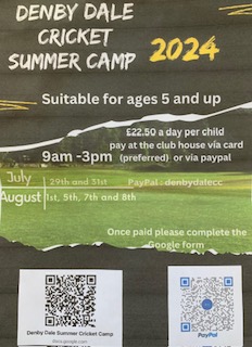 Denby Dale Cricket Summer Camp 2024 (ages 5 and up)